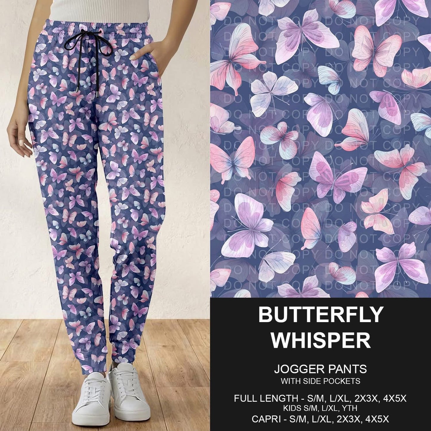 Butterfly Whisper Capri Joggers-2X3X (PreOrder ETA early July)