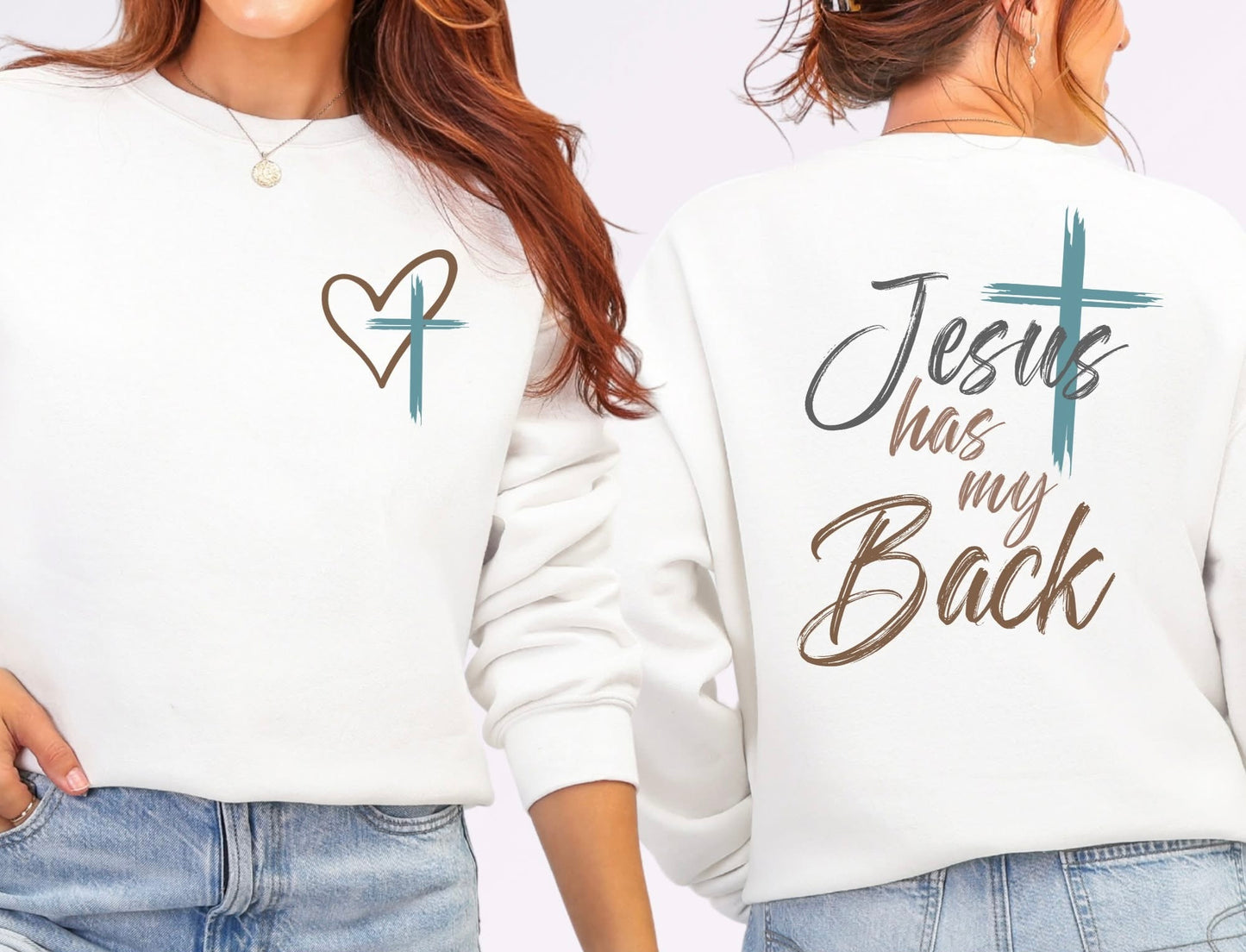 Jesus Has My Back Sweatshirt (ships in 7-9 days)