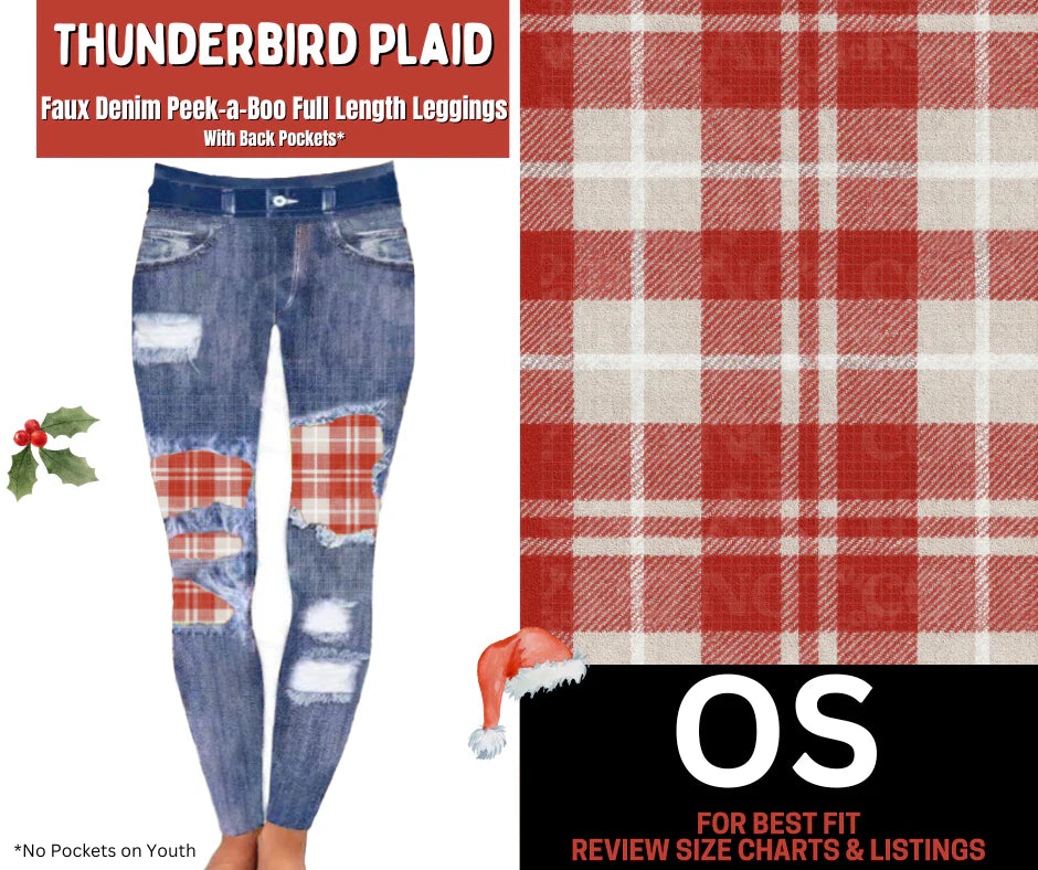 Thunderbird Plaid Peekaboo Leggings (OS)