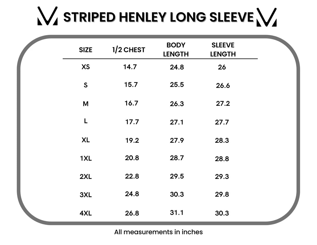 Striped Henley Long Sleeve/Terra Cotta
