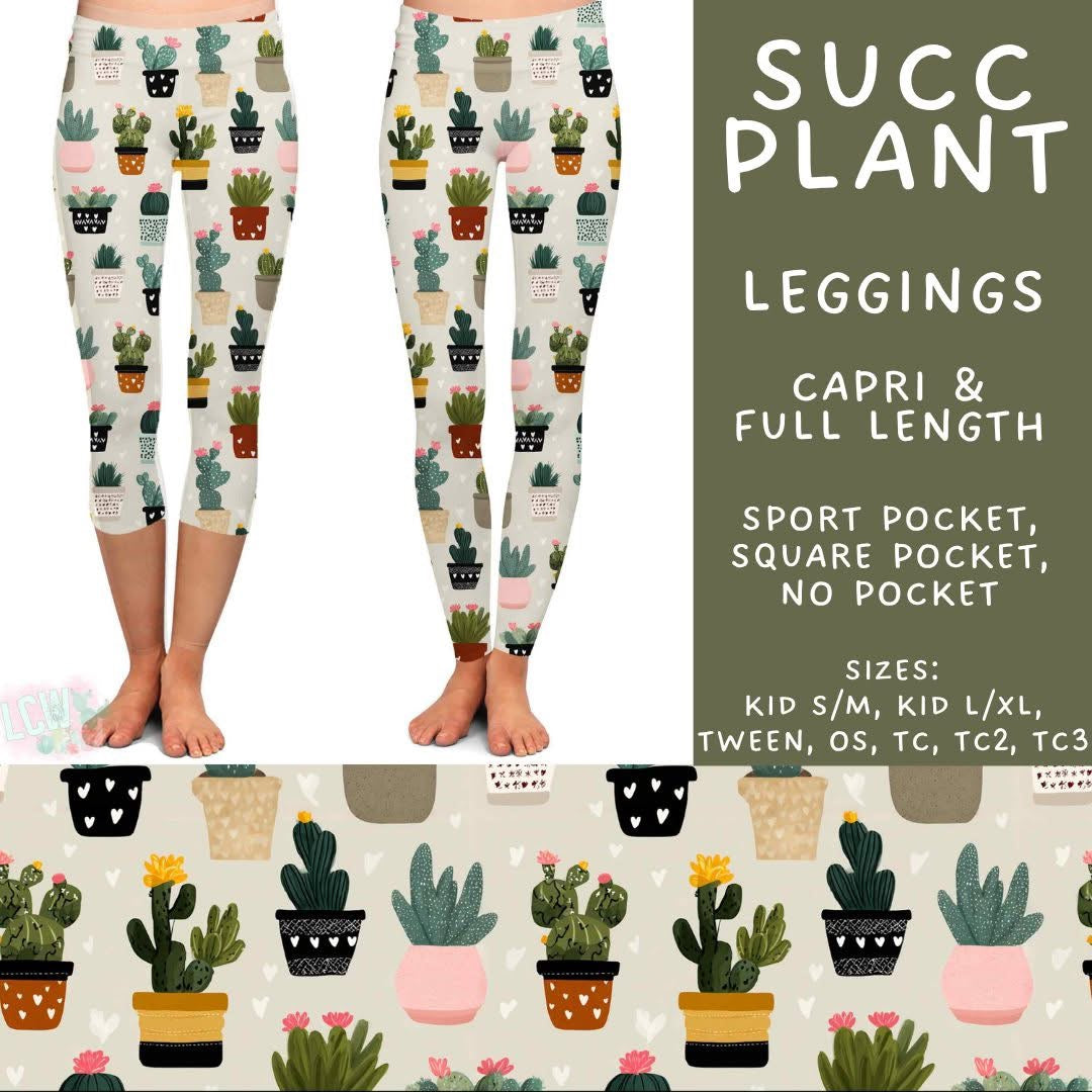 Succ Plants Capri Leggings-Tween (PreOrder ETA mid August)