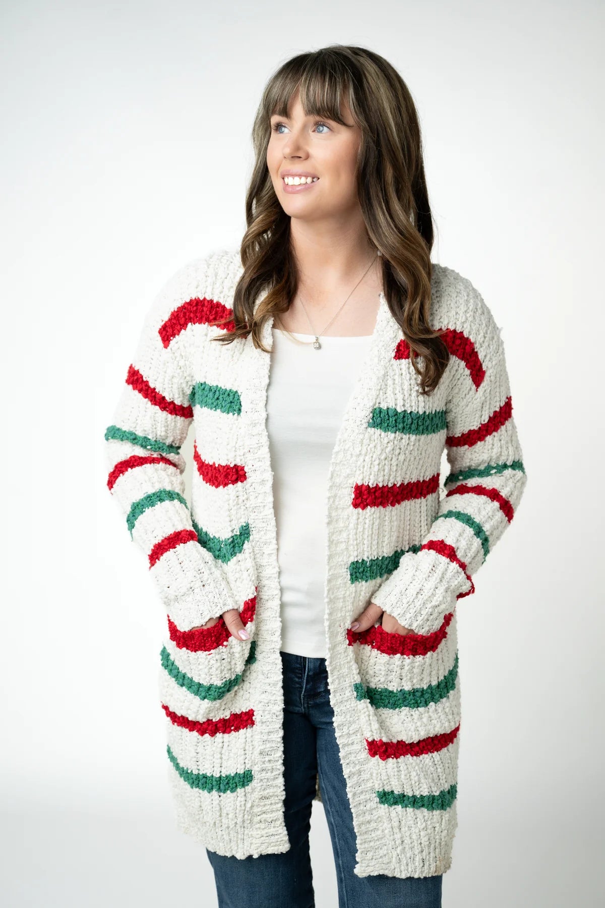 Christmas Striped Cardigan