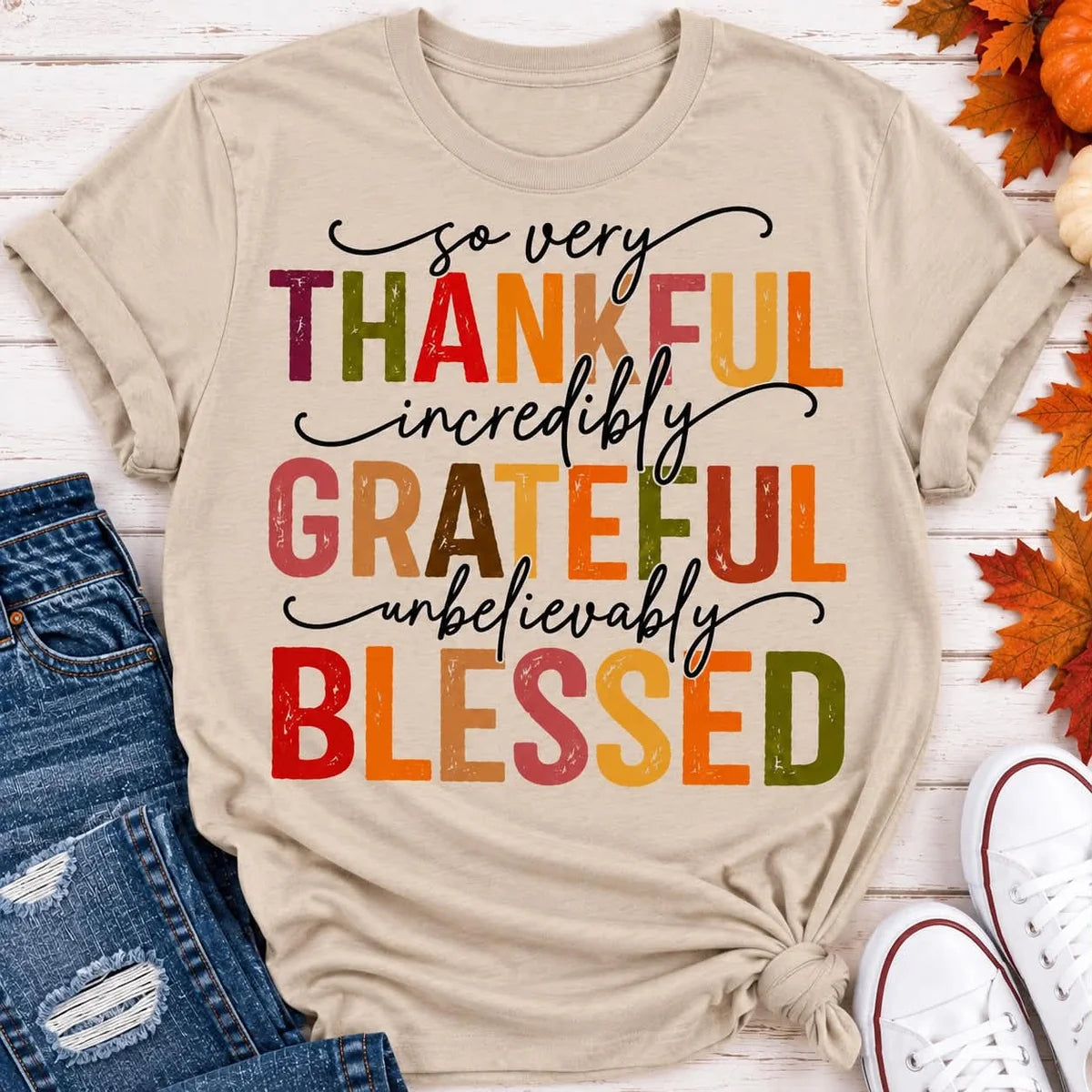 Thankful, Grateful, Blessed T-Shirt (PreOrder ETA 2 weeks)
