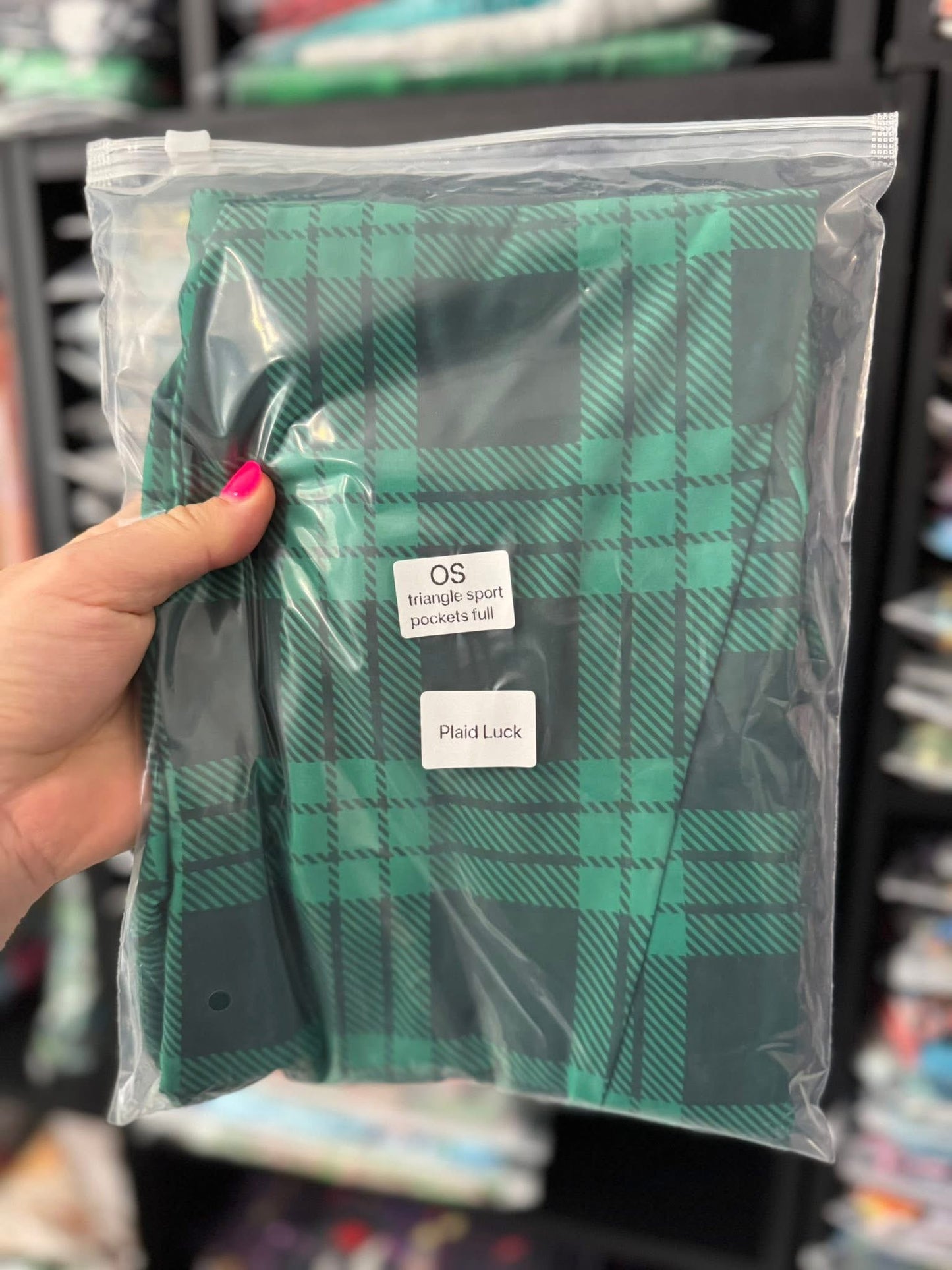Plaid Luck Sport Pocket Leggings (OS)