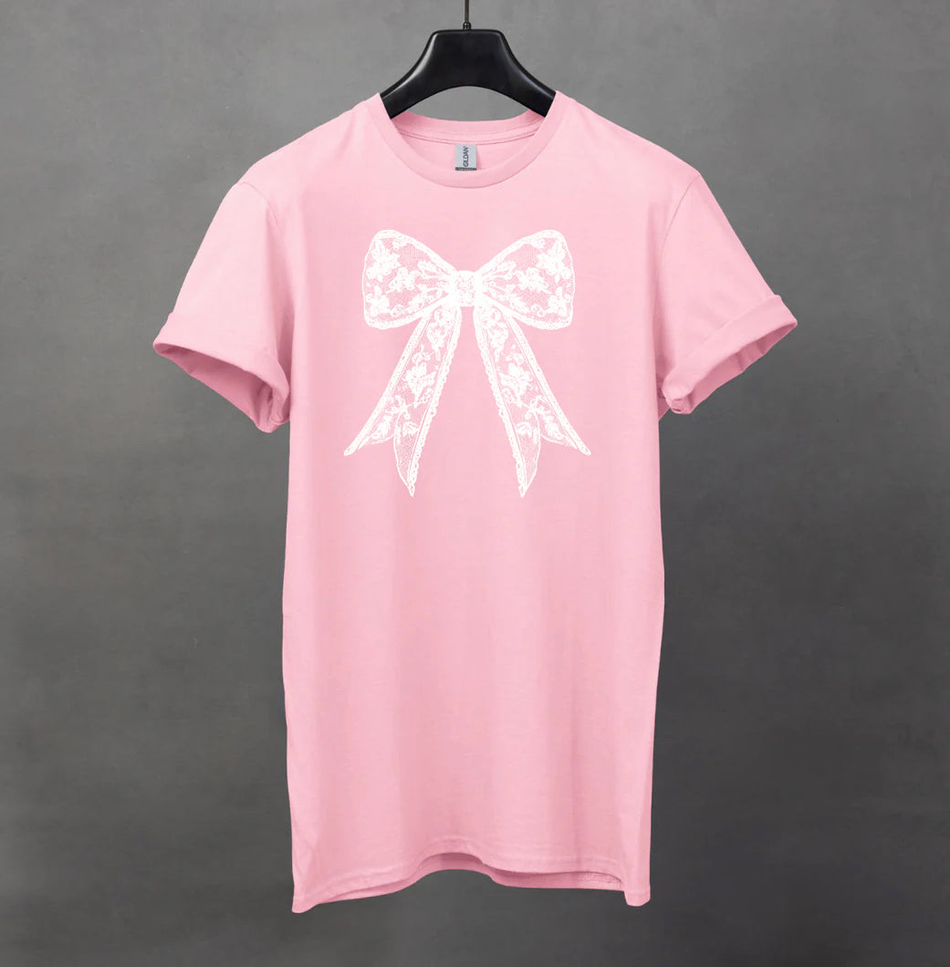 Lace Bow T-Shirt (Ships to you within 7-10 days)