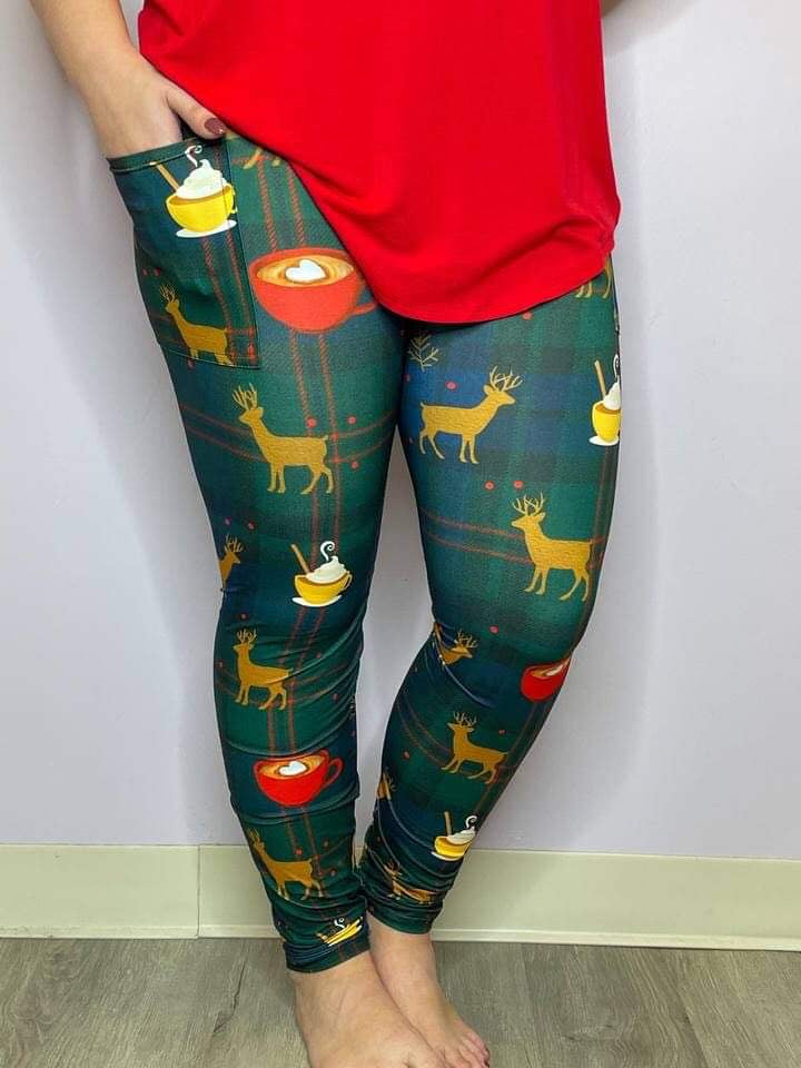 Cocoa Plaid Pocket Leggings