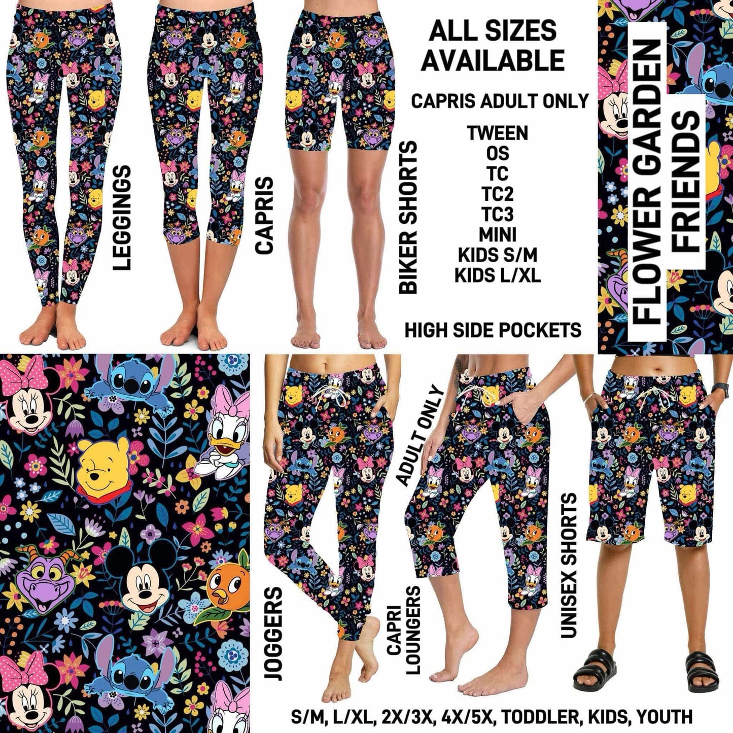 Flower Garden Friends Full Length Leggings PREORDER ( ETA mid March )