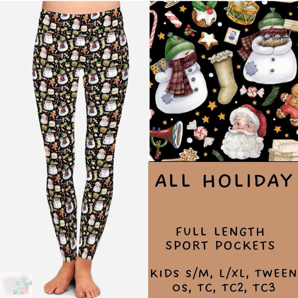 Comfy Christmas Collection Part TWO : FULL Length Leggings WITH Sports Style Pockets  PREORDER ( ETA early / mid December )