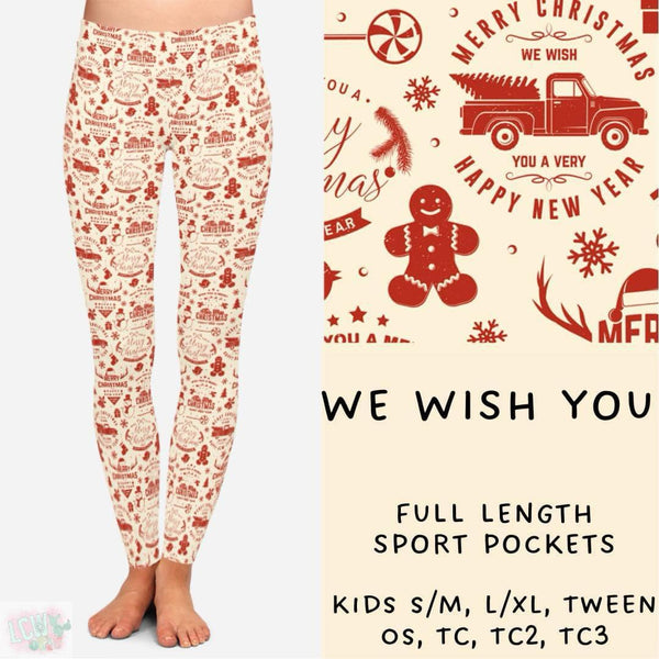 Comfy Christmas Collection Part TWO : FULL Length Leggings WITH Sports Style Pockets  PREORDER ( ETA early / mid December )