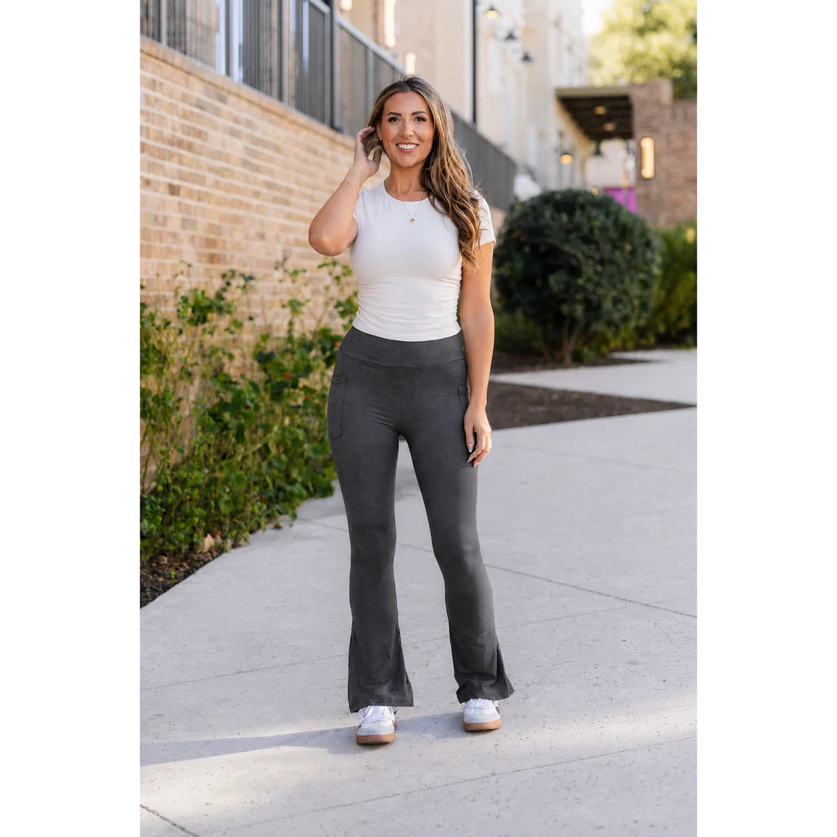 Charcoal Flare Pocket Leggings