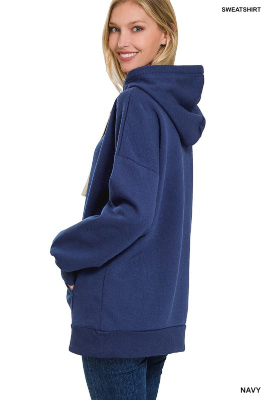 Oversized Hoodie Longline Sweatshirt