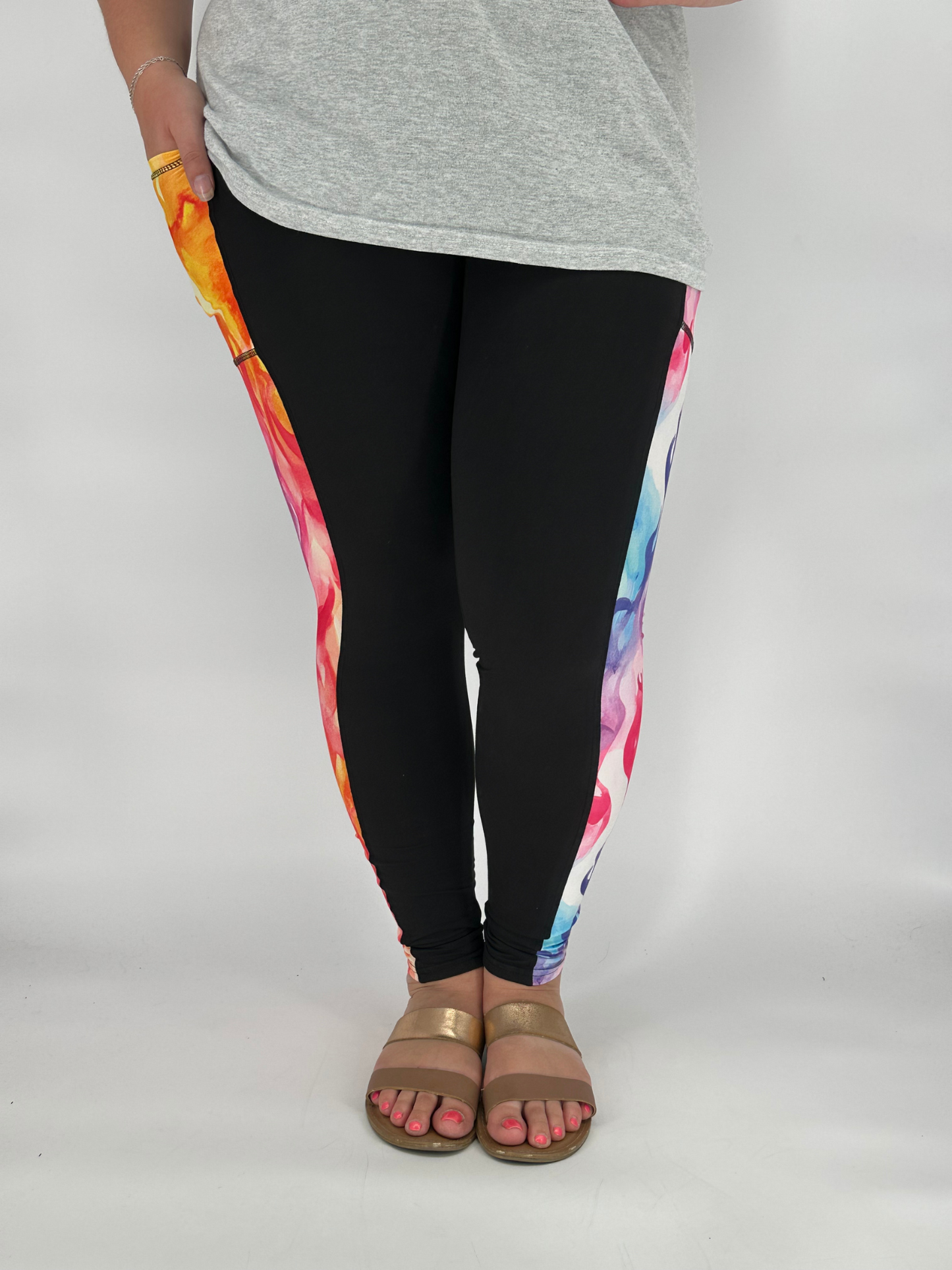 Rainbow Flames SIDE Design w/ Pockets
