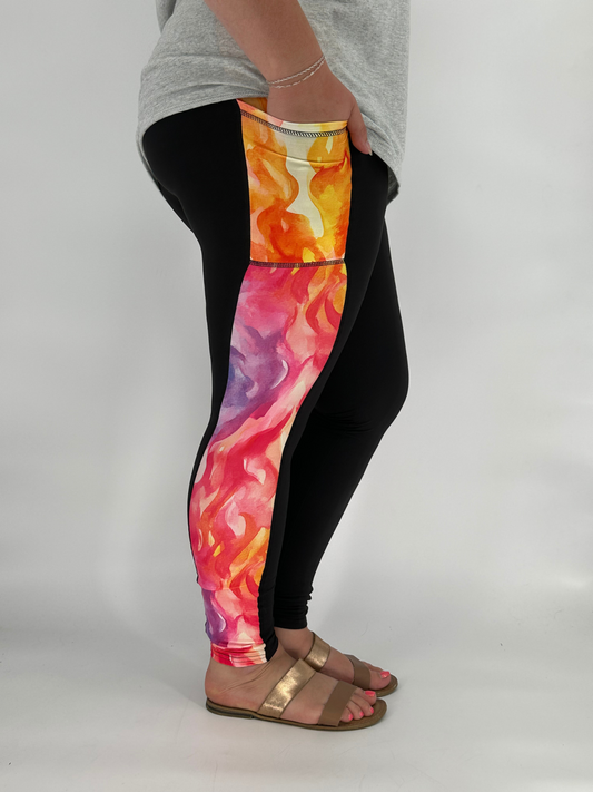Rainbow Flames SIDE Design w/ Pockets