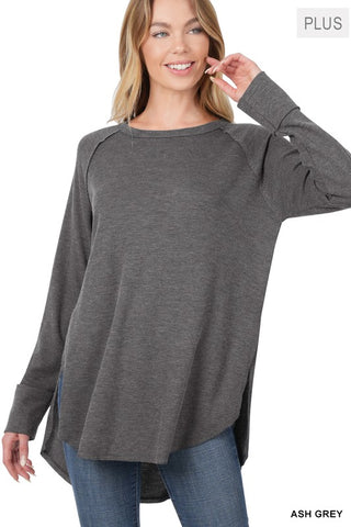 Plus Baby Waffle Raglan Sleeve Top