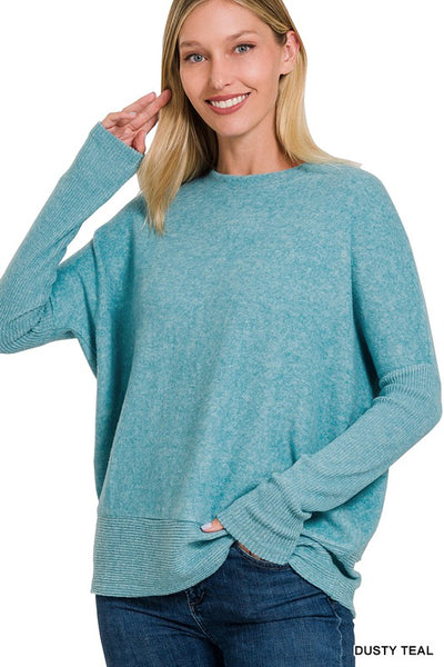 Brushed Melange acci Dolman Sleeve Sweater