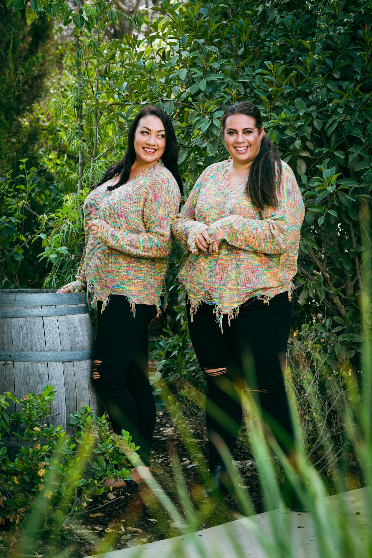 Colors of Fall Frayed Sweater