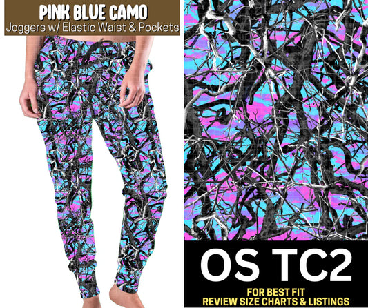 Pink Blue Camo Joggers (OS)
