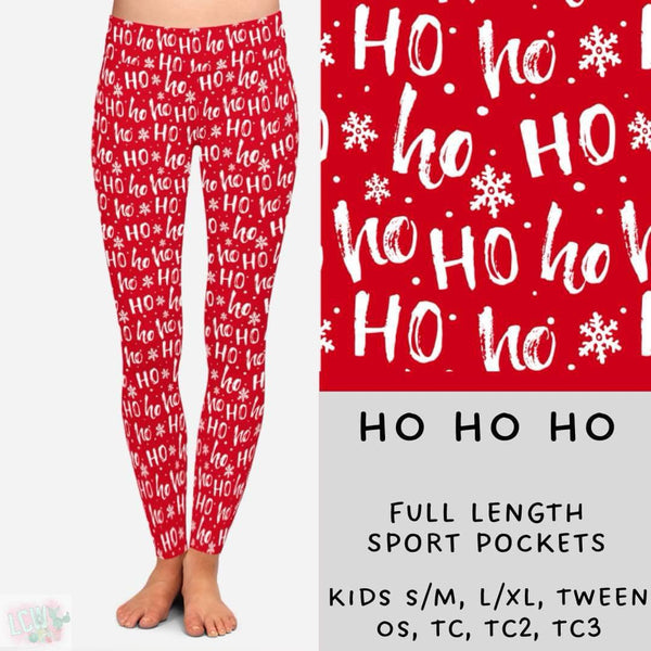 Cozy Christmas Collection Part ONE  : FULL Length Leggings WITH Sports Style Pockets PREORDER ( ETA early December )