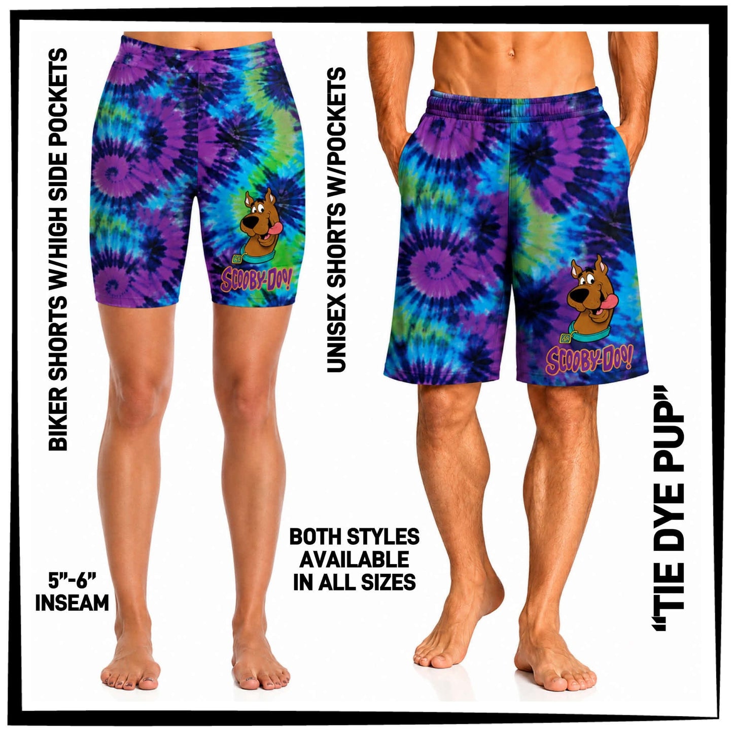 Tie Dye Pup Biker Shorts-TC2 (PreOrder mid/late August)