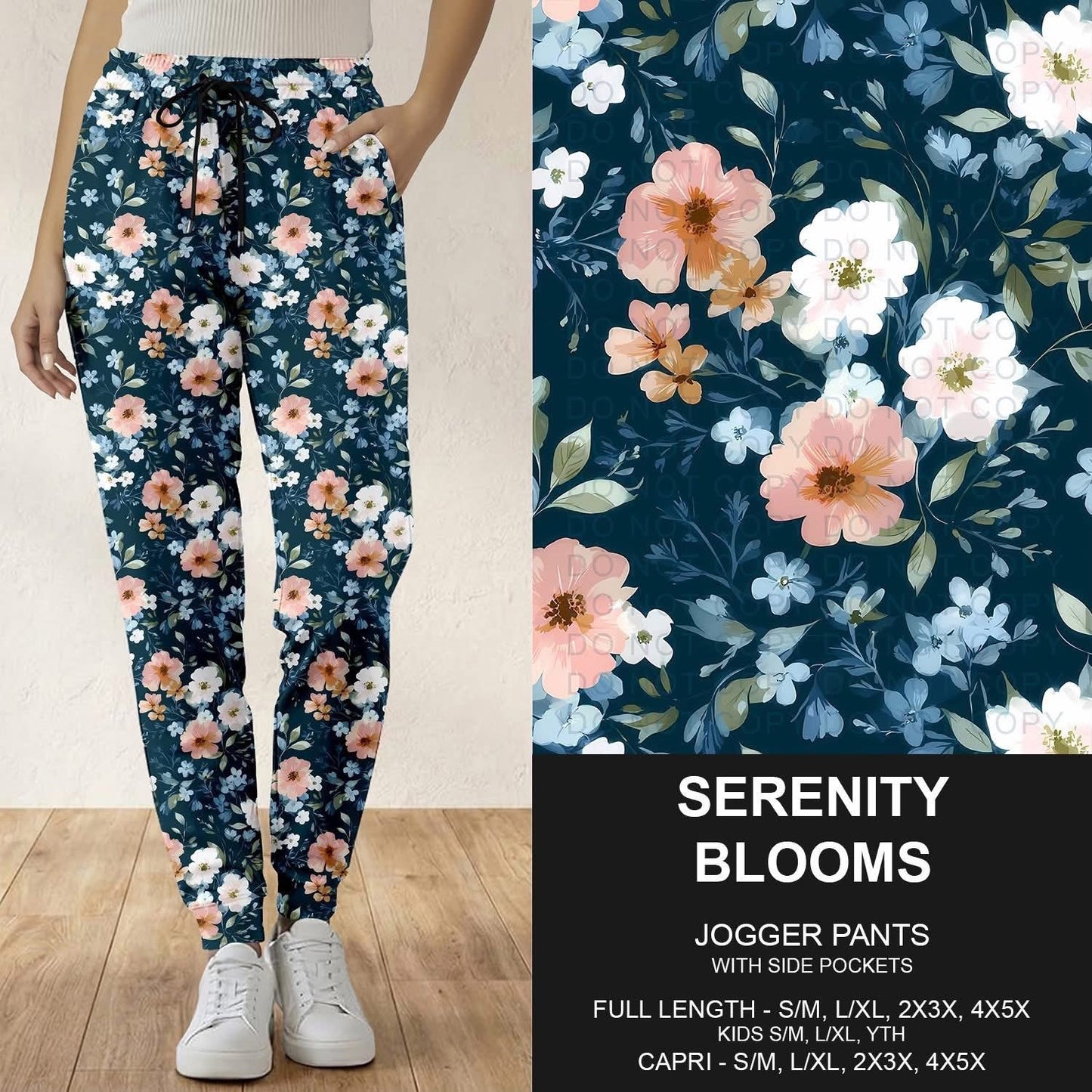 Serenity Blooms Capri Joggers-2X3X (PreOrder ETA early July)