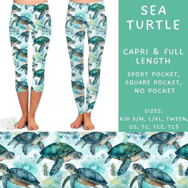 Sea Life Collection : SQUARE POCKET Leggings PREORDER ( ETA mid August )