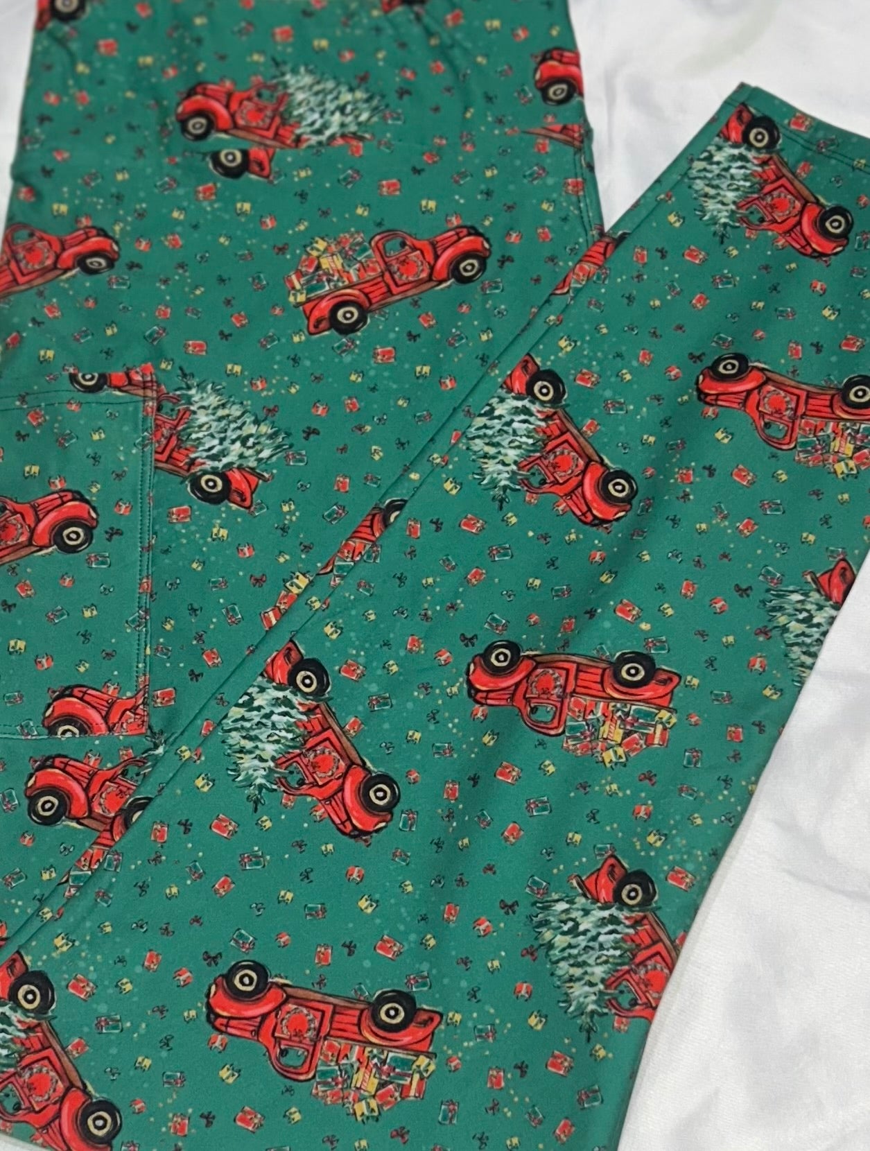 Red Trucks Pocket Leggings