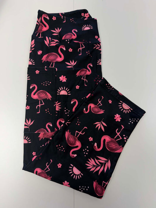 Summer Flamingo Capri w/ Pockets *RTS