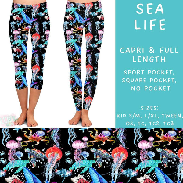 Sea Life Collection : SQUARE POCKET Leggings PREORDER ( ETA mid August )