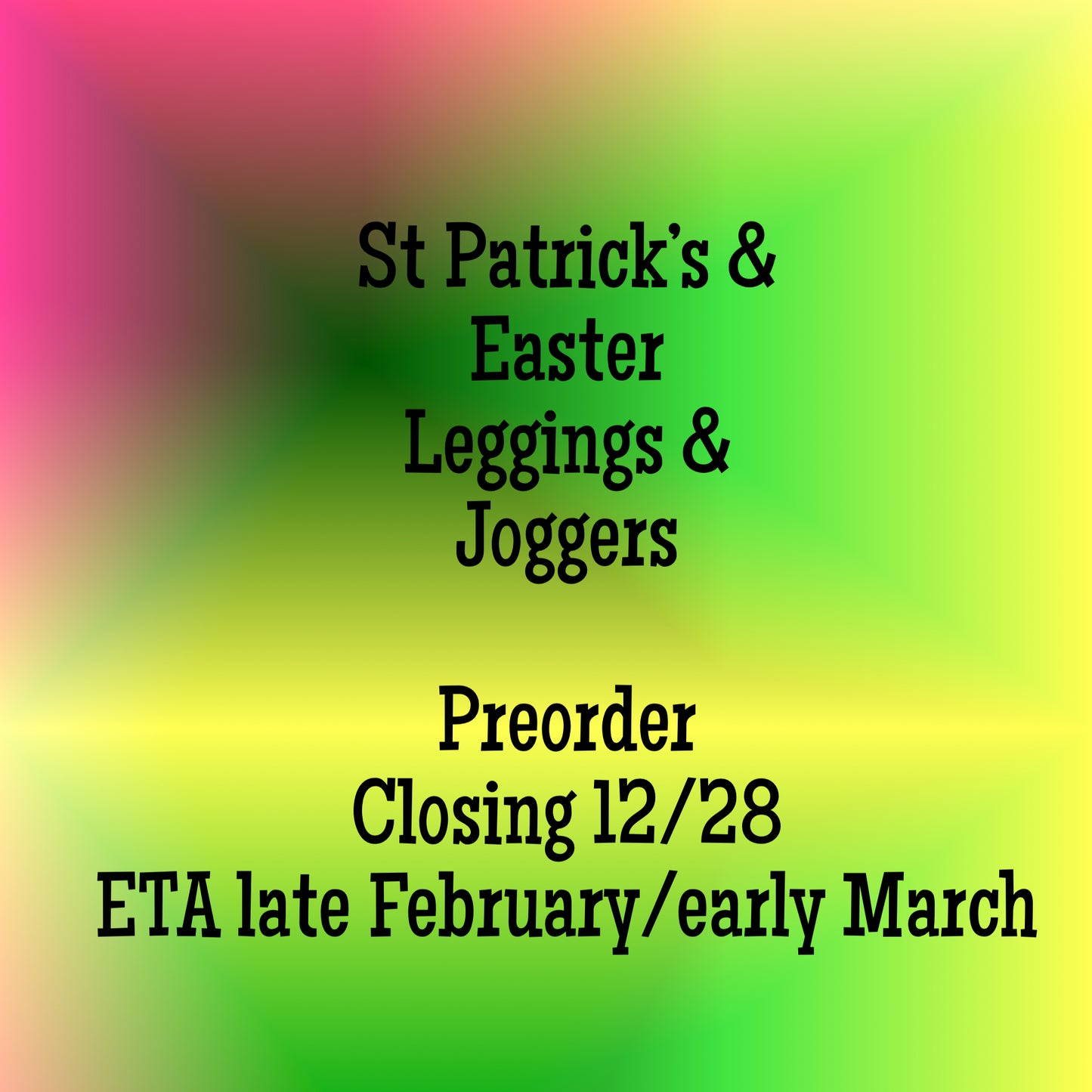 St Patrick's and Easter Leggings & Joggers PreOrder (ETA late Feb/early March)