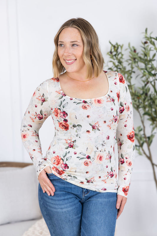 IN STOCK Alyssa Long Sleeve Top - Pink Bloom FINAL SALE