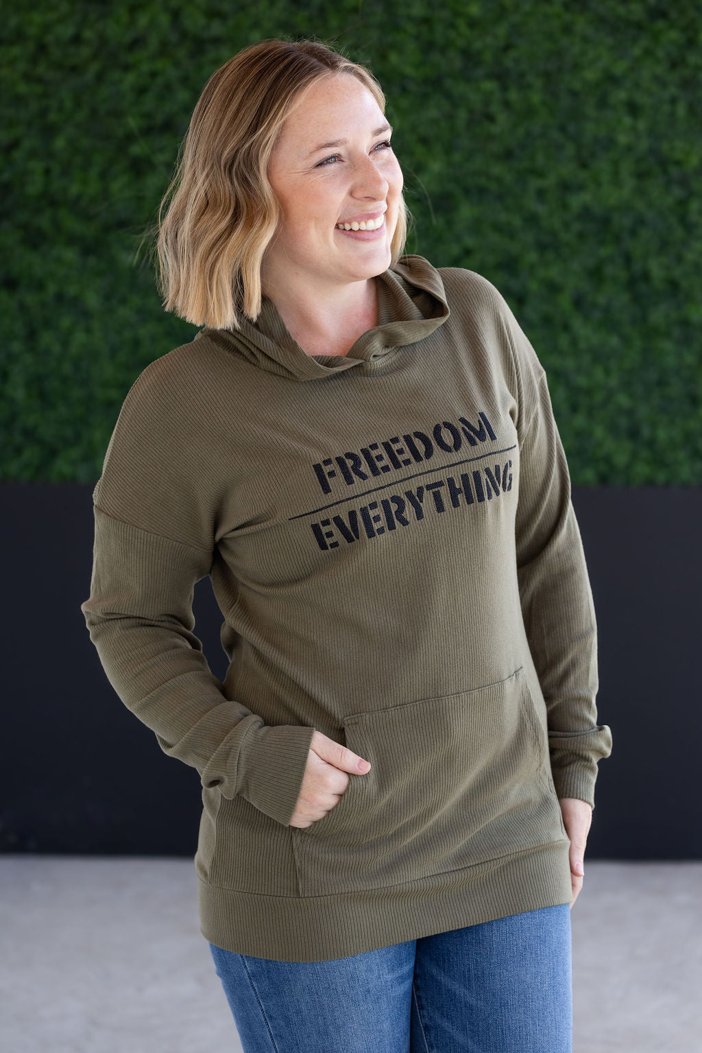 IN STOCK Corrine Embroidered Hoodie - Freedom Over Everything