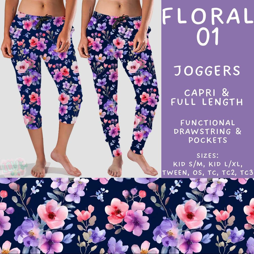 Floral01 Capri Joggers- TC2 (PreOrder ETA mid August)
