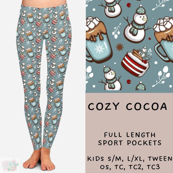 Comfy Christmas Collection Part TWO : FULL Length Leggings WITH Sports Style Pockets  PREORDER ( ETA early / mid December )