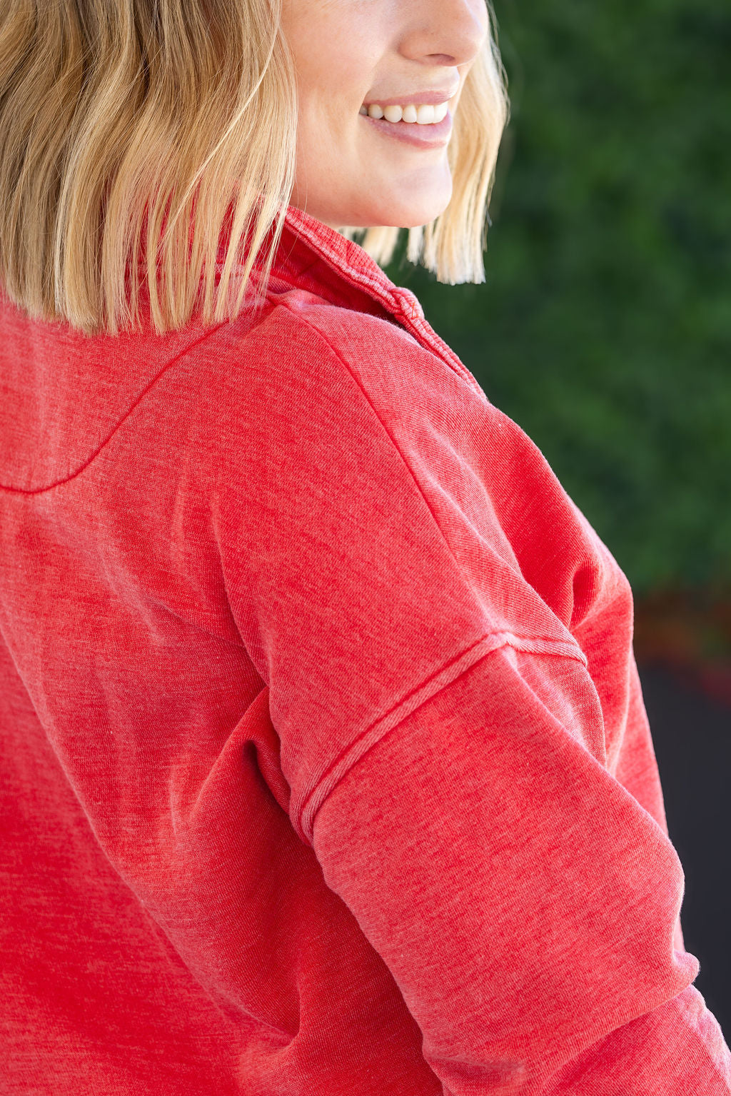 IN STOCK Jesse Vintage Wash Snap Pullover - Red FINAL SALE