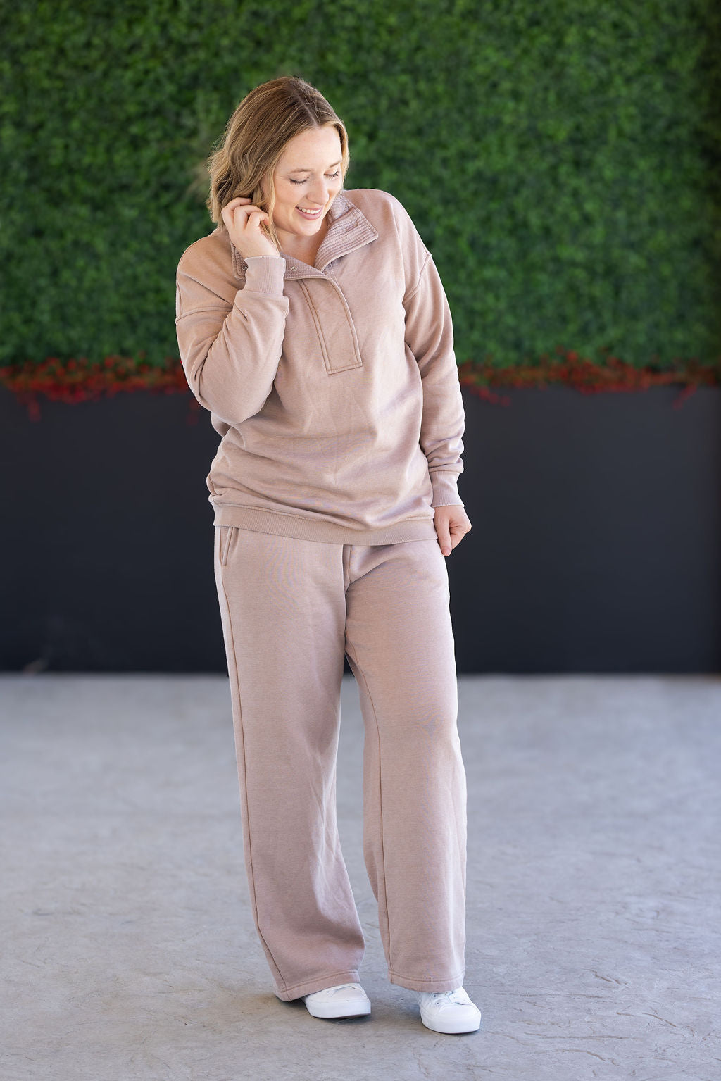 IN STOCK Wide Leg Vintage Wash Bottoms - Tan FINAL SALE