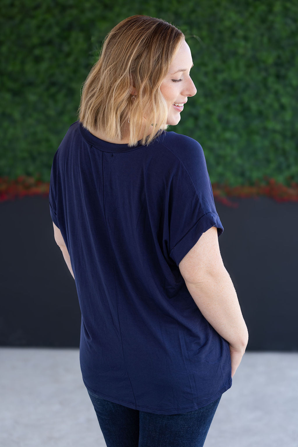 IN STOCK Sierra Pocket Top - Navy FINAL SALE