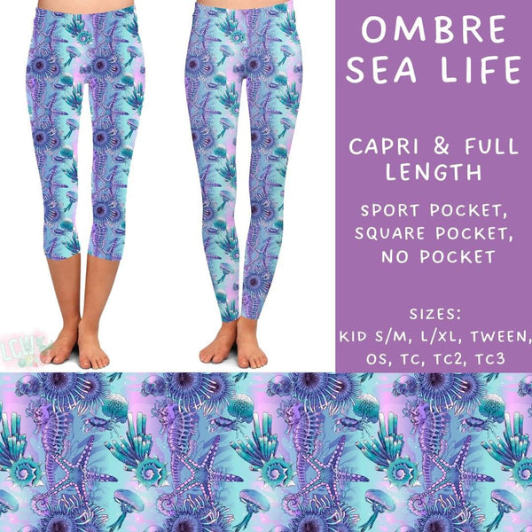 Sea Life Collection : SQUARE POCKET Leggings PREORDER ( ETA mid August )