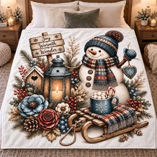 Joy, Warmth & Wonder Snowman Blanket (PreOrder ETA early/mid December)
