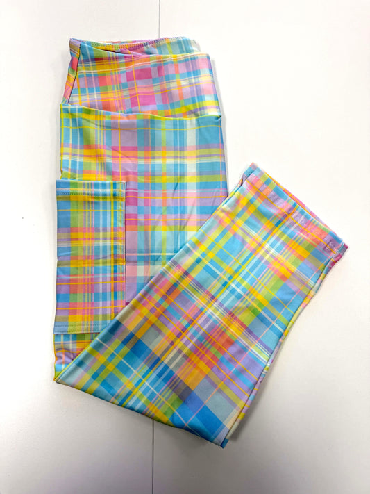 Pastel Plaid Capri w/ Pockets *RTS