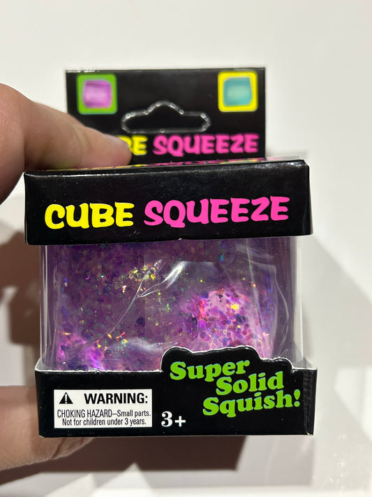 Purple Glitter Cube Squishy