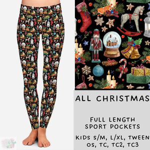 Cozy Christmas Collection Part ONE  : FULL Length Leggings WITH Sports Style Pockets PREORDER ( ETA early December )