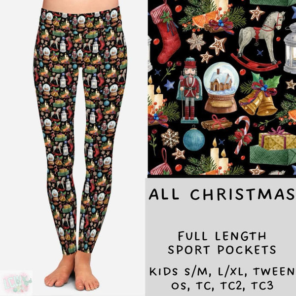 Cozy Christmas Collection Part TWO: FULL Length Leggings WITH Sports Style Pockets PREORDER ( ETA early December )