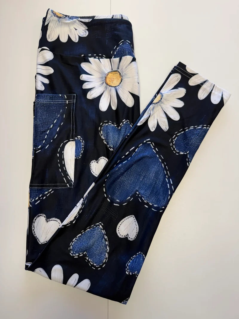 Midnight Daisy Pocket Leggings