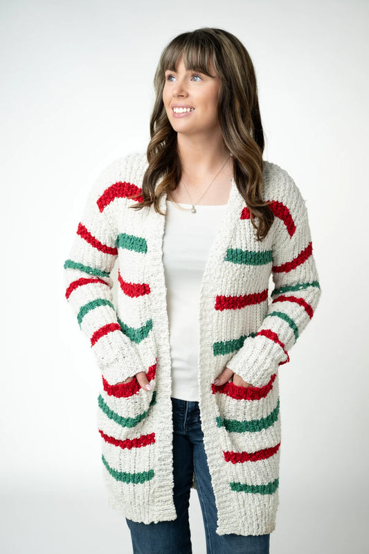 Christmas Striped Cardigan