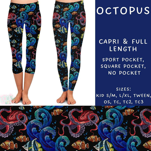 Sea Life Collection : SQUARE POCKET Leggings PREORDER ( ETA mid August )