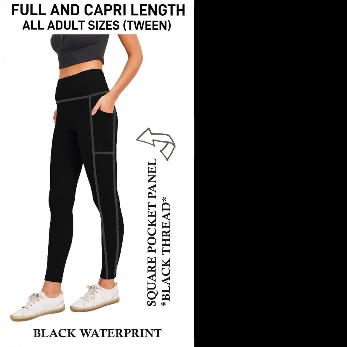 Black Panel Pocket Leggings (PreOrder ETA late December)
