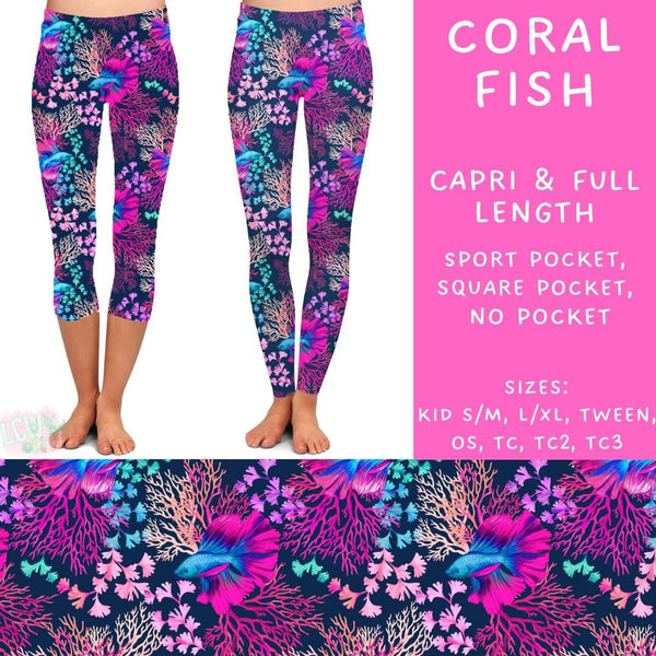 Sea Life Collection : SQUARE POCKET Leggings PREORDER ( ETA mid August )