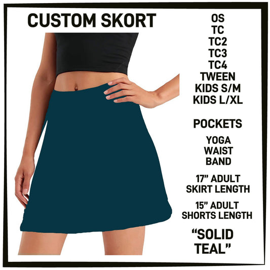 Solid Teal Skort-TC (PreOrder ETA early July)