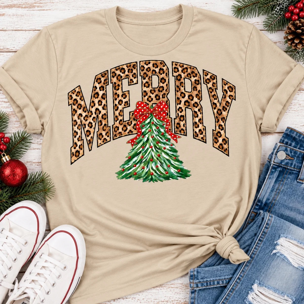 Leopard Merry T-Shirt (PreOrder ETA 2 weeks)