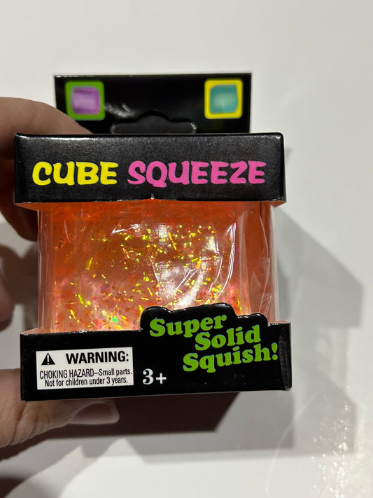 Orange Glitter Cube Squishy